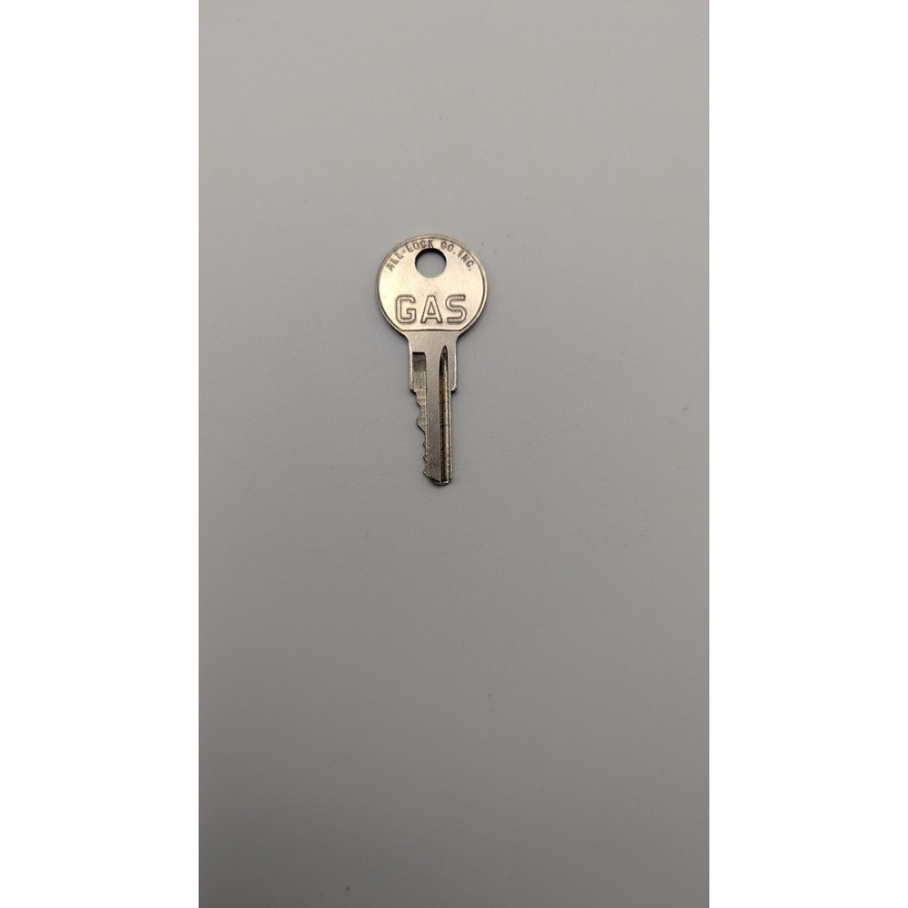 Vintage All-Lock Co Inc Gas Cap Key ST650 Selma Alabama USA Silver Metal Craft